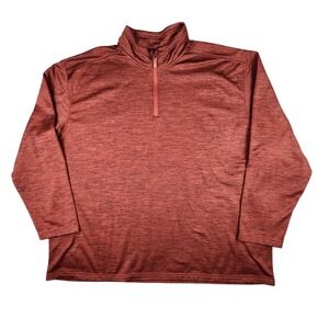 Blue Mountain Quarter Zip Pullover Mens 3XL Rust Red Heathered Long‎ Sleeve